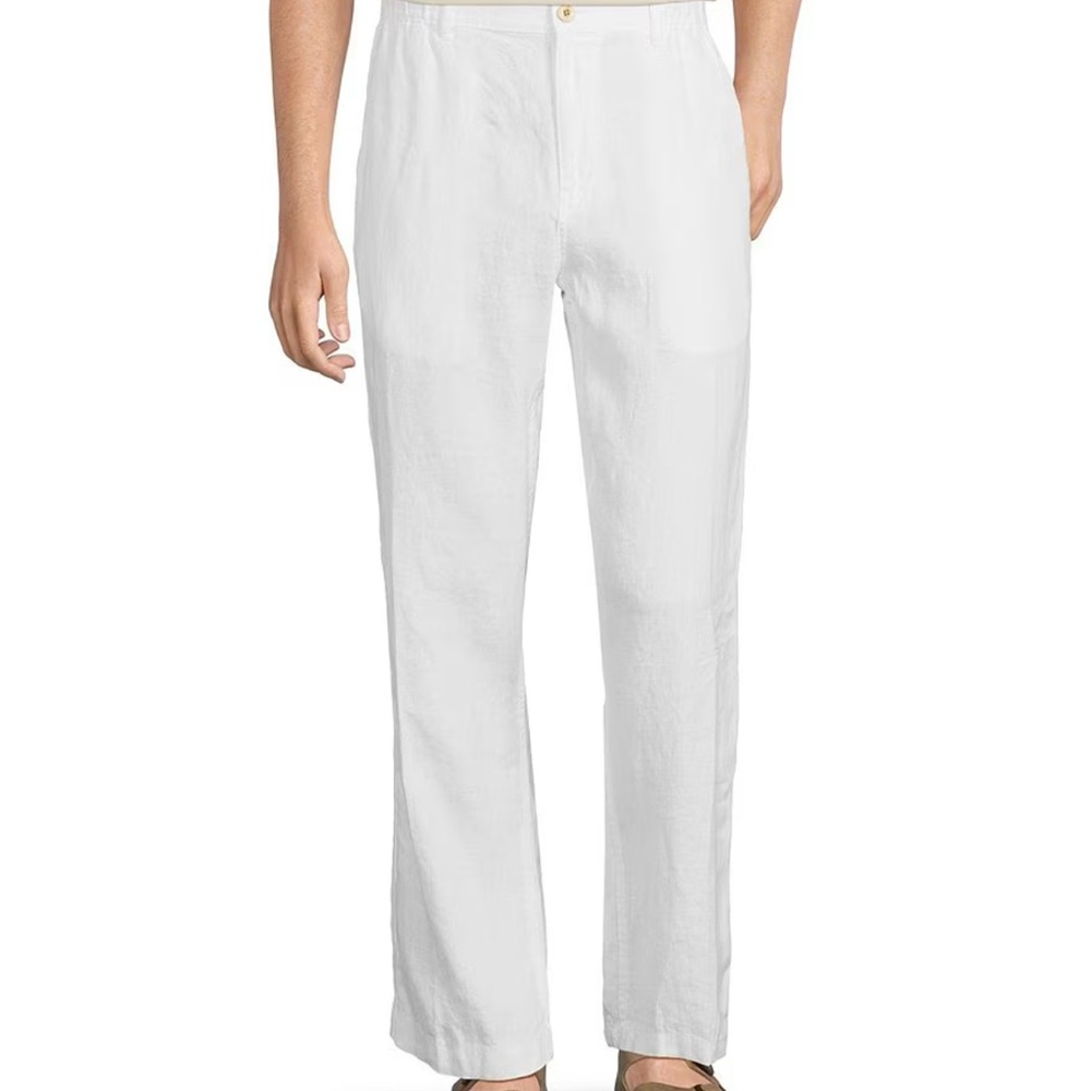 Caribbean White Linen Trousers
